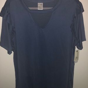 NWT Terra&Sky Ruffle Sleeve, Keynote Top 1X-16/18W